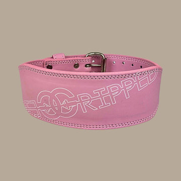 4" Leather Weight Lifting Belt - Pink - Get Gripped