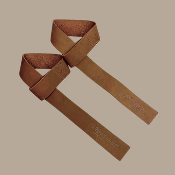 Premium Leather Lifting Straps - Tan - Get Gripped