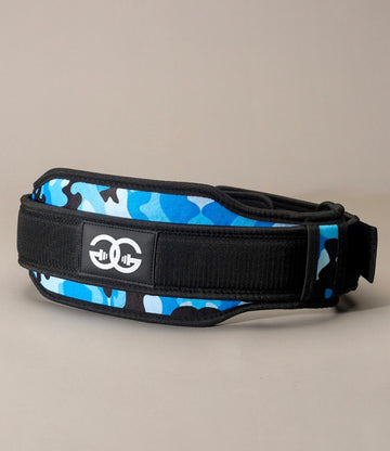 Neoprene Weight Lifting Belt - Camo Blue - Get Gripped