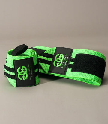 Premium Wrist Wraps - Lime Green - Get Gripped