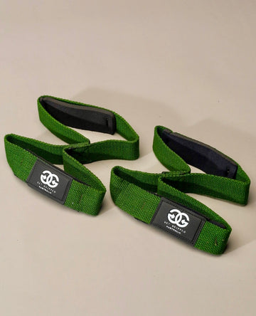 Premium Fig 8 Lifting Straps - Forest Green - Get Gripped