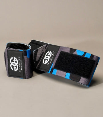 Premium Wrist Wraps - Blue Camo - Get Gripped