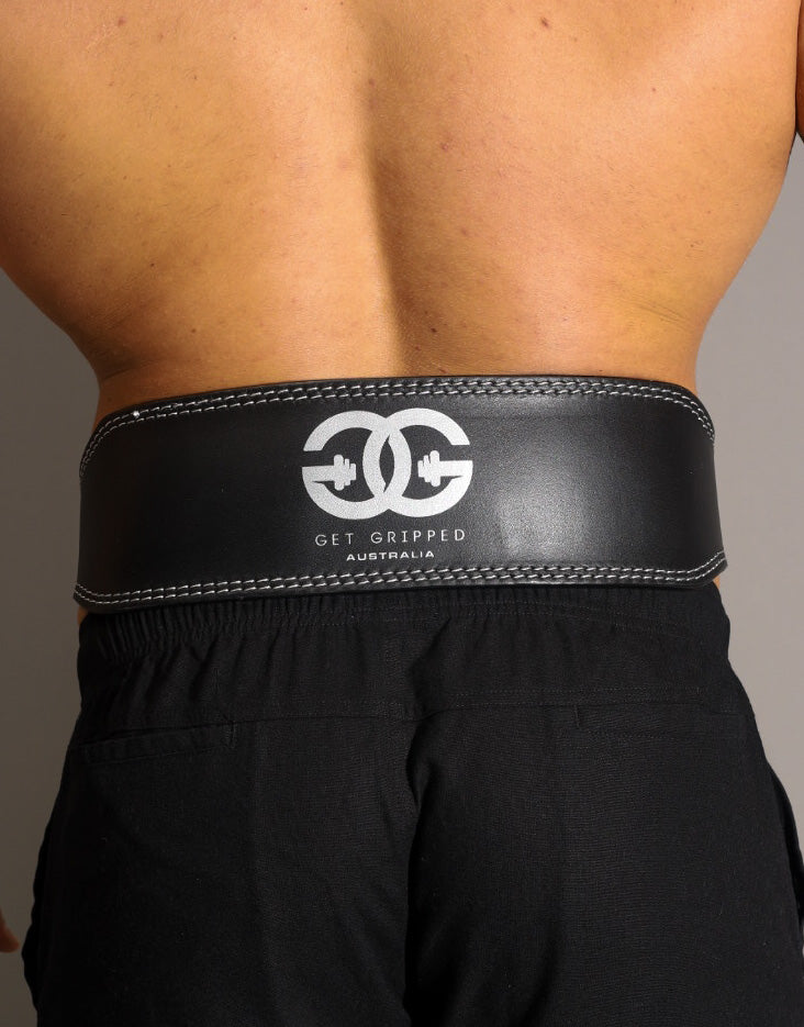 4" Weight Lifting Belt (Leather) - Black - Get Gripped