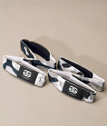 Premium Fig 8 Lifting Straps - Grey Camo - Get Gripped