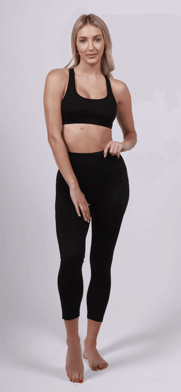 Women's 7/8 Gym Leggings - Black - Get Gripped