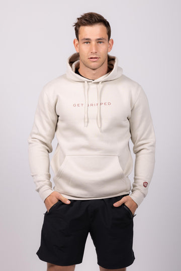 Mens Pullover Hoodie - Sand - Get Gripped