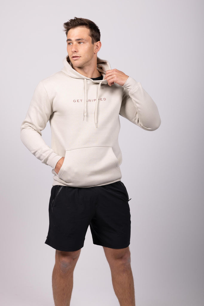 Mens Pullover Hoodie - Sand - Get Gripped